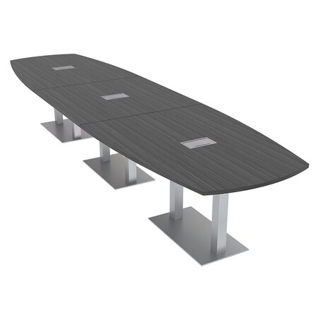 Skutchi Designs 45 in W, 166 in L, 29 in H, Engineered Wood Top, Grey HAR-ABOT-46X168-DOU-ELEC-ASIANNIGHT